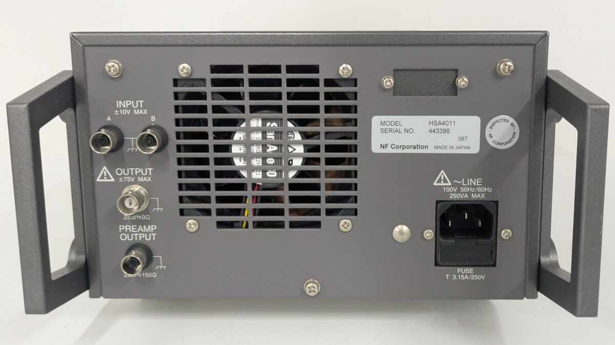 HSA4011 バイポーラ電源、±75V、1MHz、NF回路設計ブロック | 中古研究機器.com